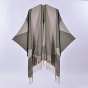 Nuovo mantello/cappotto da donna in cashmere con nappe double-face.