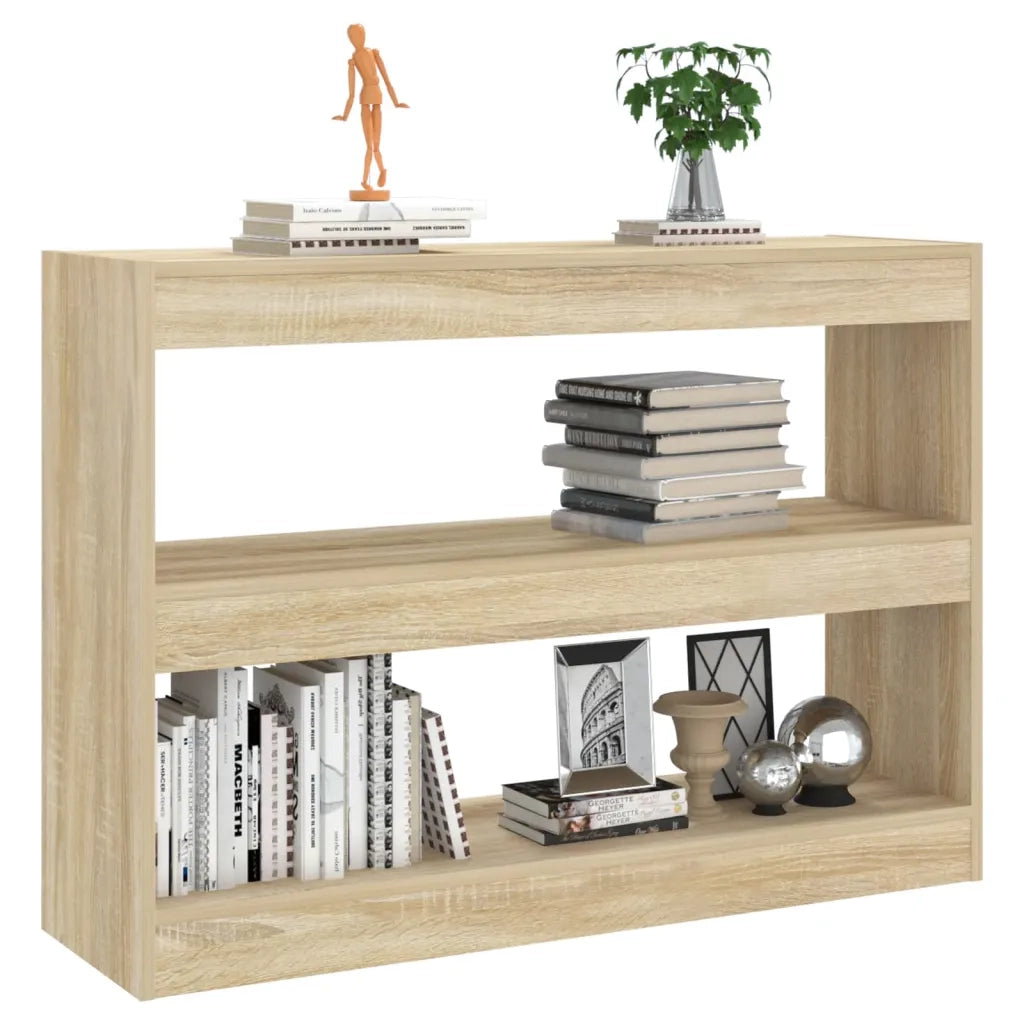 Libreria Divisorio-Scaffale per Libri-Mobile di Stoccaggio Rovere Sonoma 100x30x72 cm