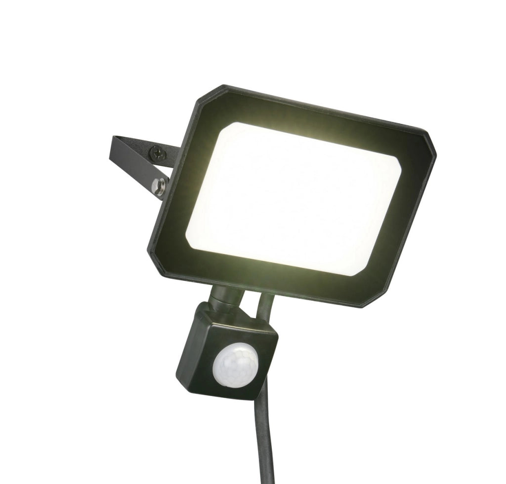 Faretto LED nero con sensore PIR FUNCHAL RL 30W IP44