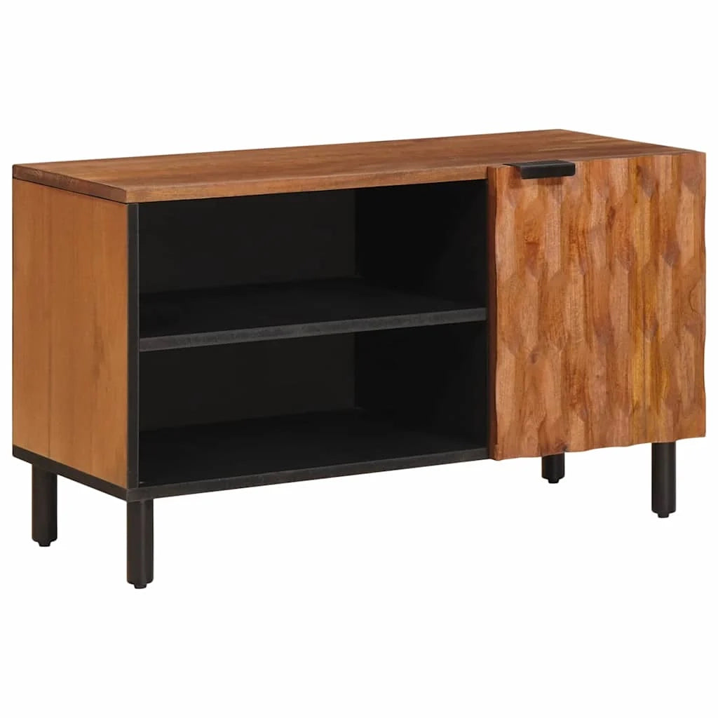 Mobile TV moderno e compatto con spazio interno design pulito 80 x 33 x 46 cm legno di mango marrone 02_0057776