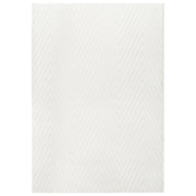 Tappeto da corridoio bianco sporco in jacquard, 160 x 230 cm, a pelo corto, forma rettangolare, per corridoio, con retro in poliestere, moderno