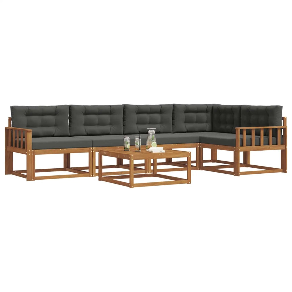 Set di divani da esterno con cuscino 6 pcs Naturale e Antracite 3367610