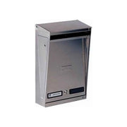 Silmec 10-012 S-INOX Cassetta Postale per Esterno Acciaio Inox Tetto Parapioggia Apribile Formato Rivista 25x39x9 cm