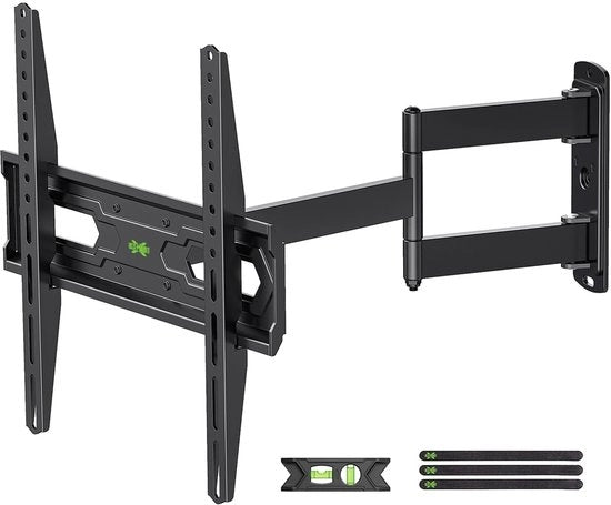 Sostegno TV per parete girevole per schermi da 26 a 55 pollici fino a 36 kg, sostegno TV per parete massimo VESA 400x400 mm, sostegno TV per parete inclinabile e estensibile, XMM020