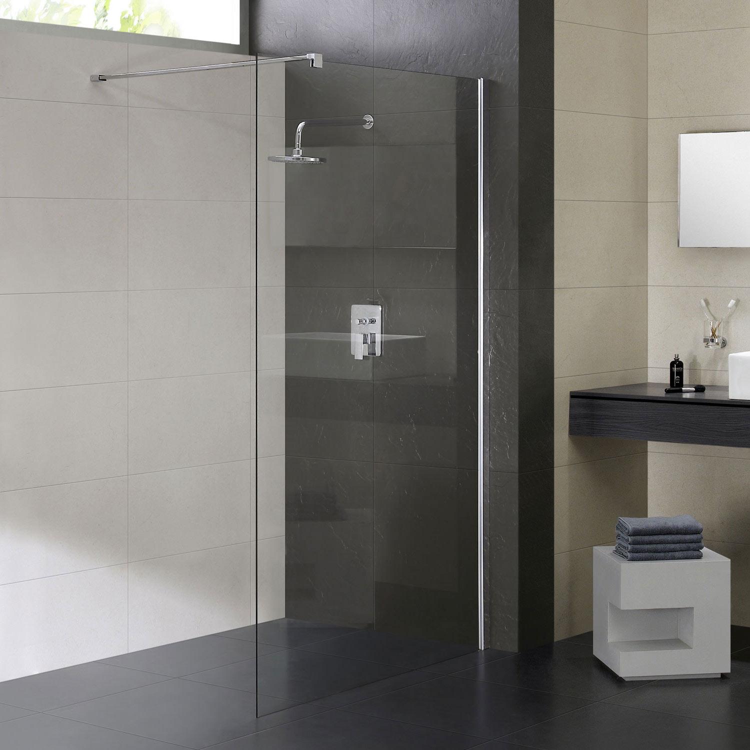 Parete Doccia Walk-In 100 cm in Cristallo Trasparente 8mm H198 Fosterberg Side