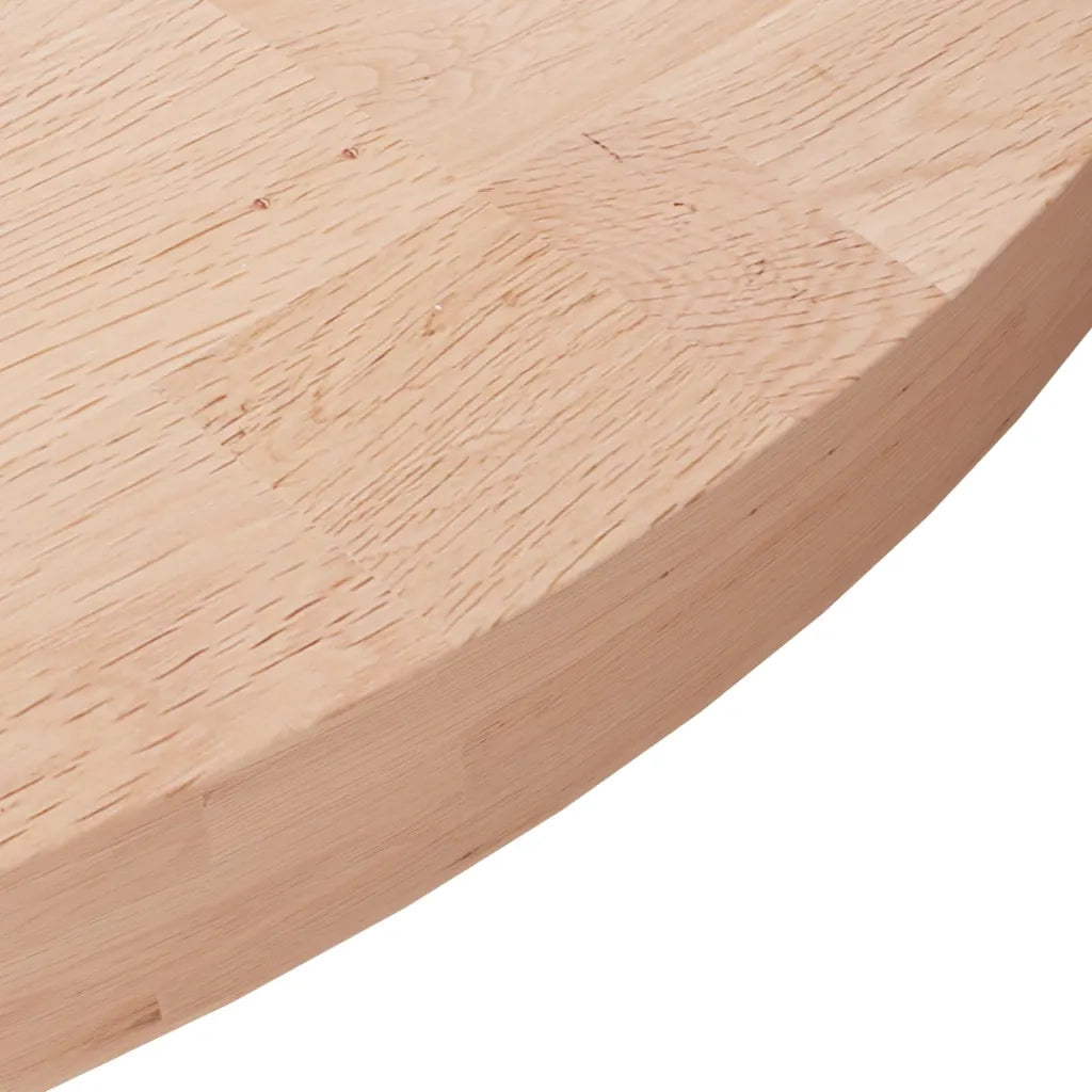 Piano Tavolo Rotondo Ø70x4 cm Massello di Rovere Non Trattato 342911