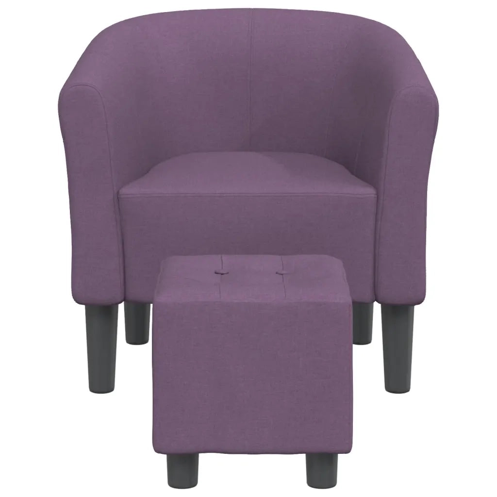 Poltrona | Sedia Relax Cabriolet con Poggiapiedi Viola in Tessuto