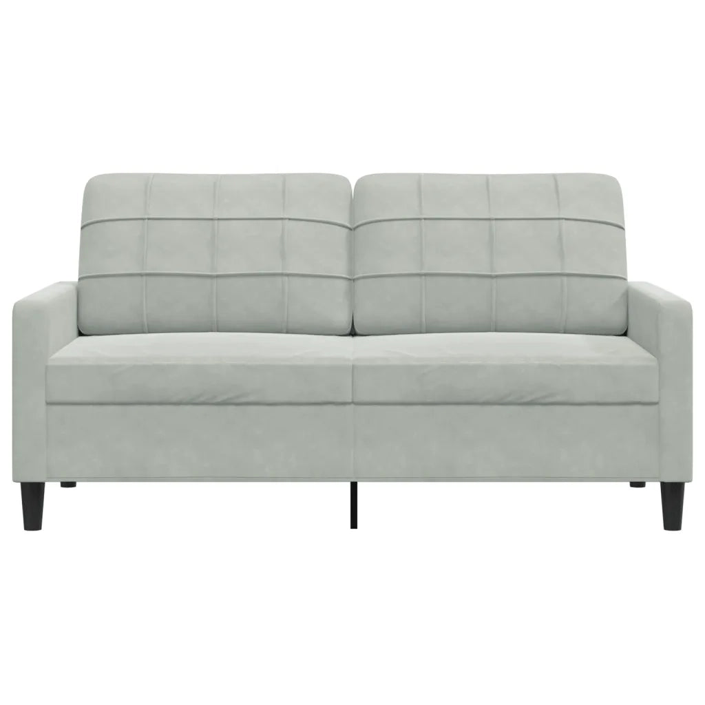 Divano a 2 Posti Grigio Chiaro 140 cm in Velluto 4007624
