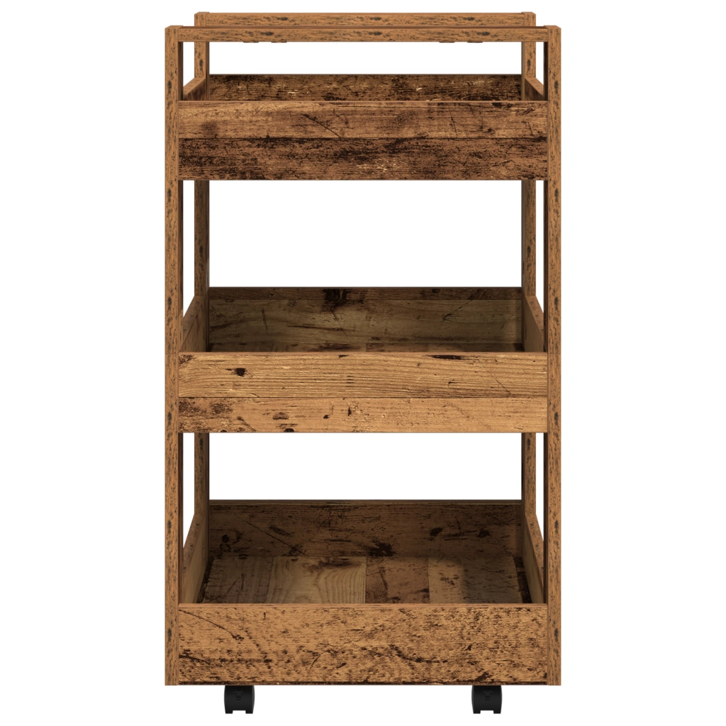Carrello da Cucina  in Legno Vecchio 60x45x80 cm in Legno Ingegnerizzato