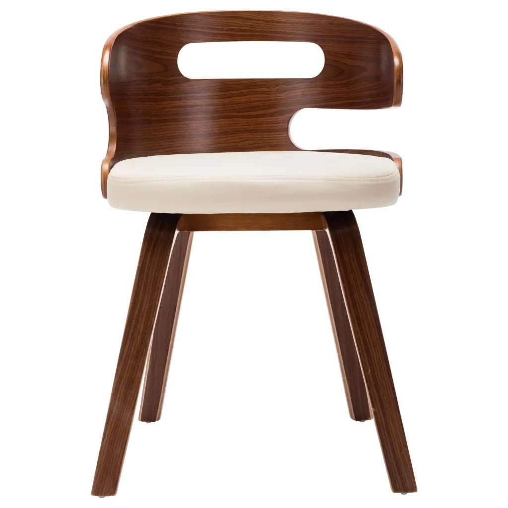 Sedie da Pranzo 6 pz Crema in Legno Piegato e Similpelle 278849