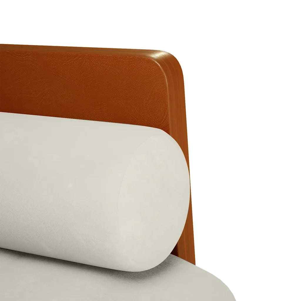 Divano Divanetto con Cuscini-Sofa Bolster Crema 110 cm Velluto