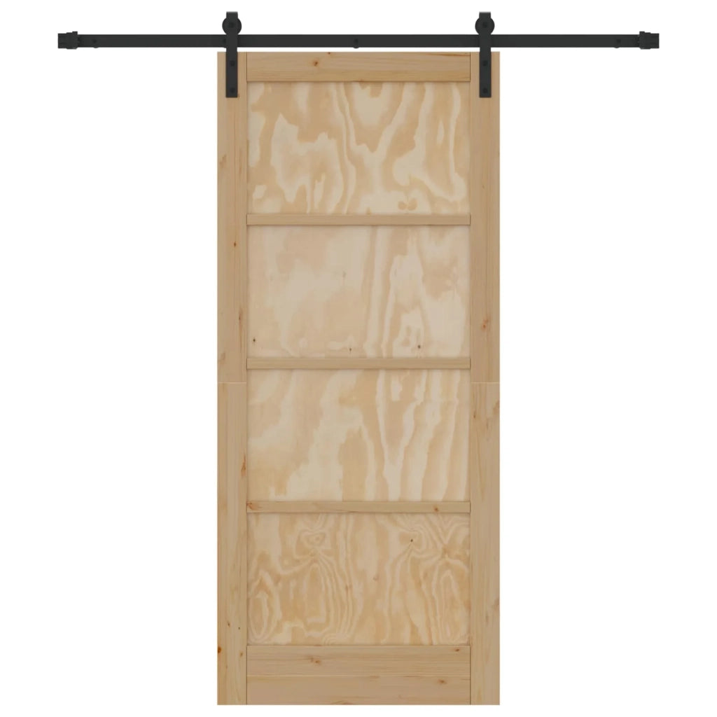 Porta scorrevole Naturale e Nero 86 x 198,5 cm 3445402