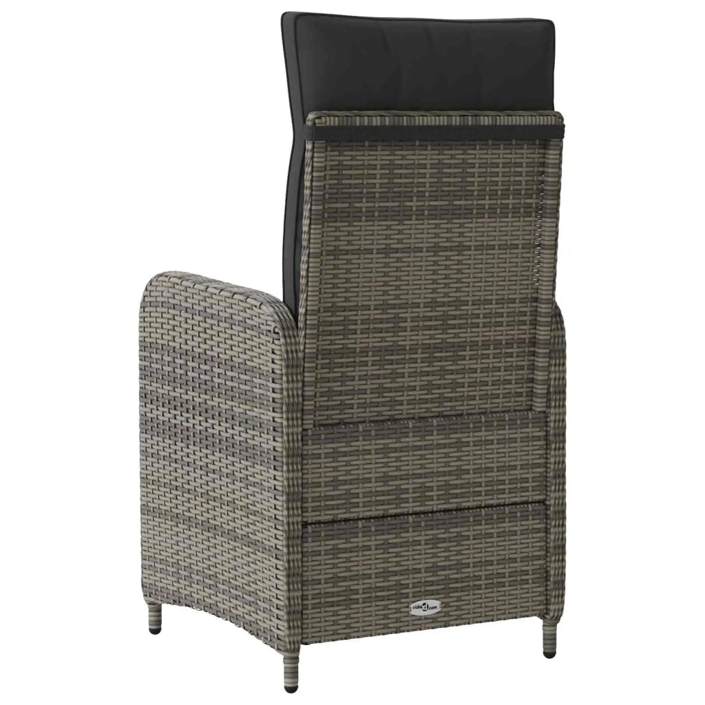 Sedia da giardino reclinabile Grigio e Grigio Scuro 42027153