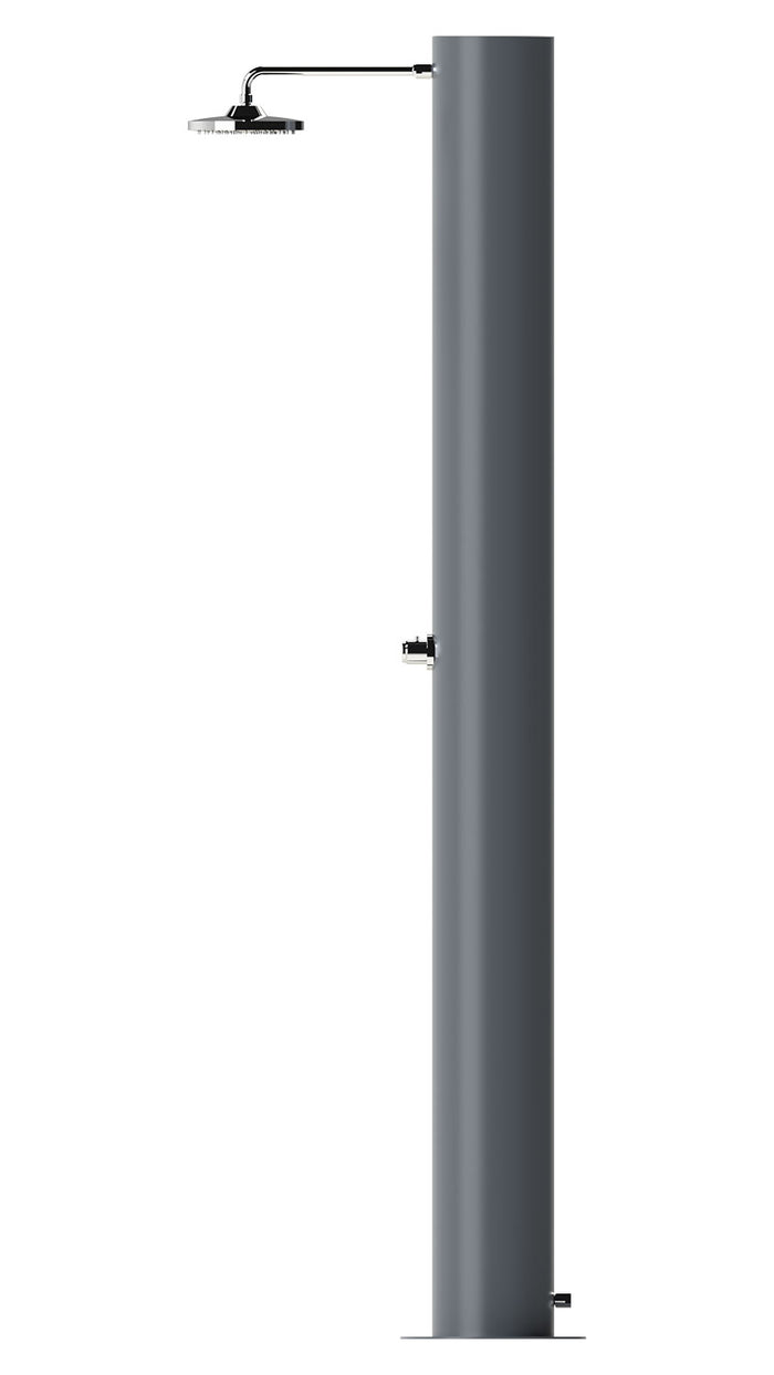 Doccia Solare da Giardino 70 L Soffione Eco Rain e Miscelatore Temporizzato Arno TA Grigio Ardesia