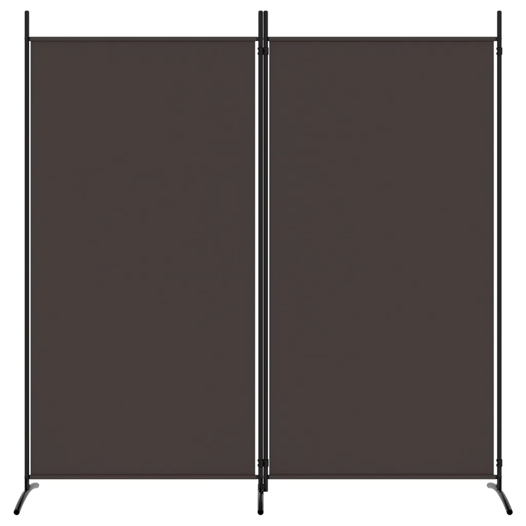 Divisorio a 2 Pannelli Marrone 175x180 cm in Tessuto 350259