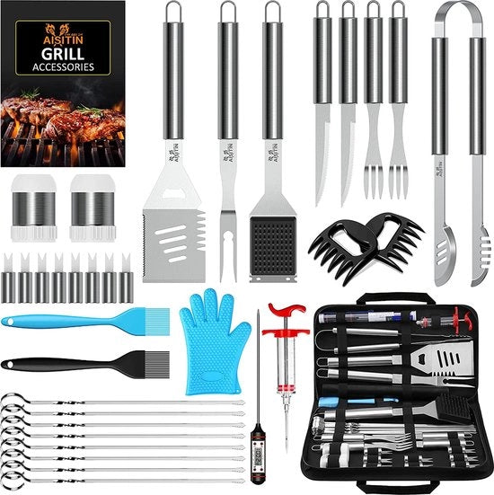 Set di accessori per barbecue - accessori per barbecue di lusso - set di accessori per barbecue - duraturo - acciaio inossidabile