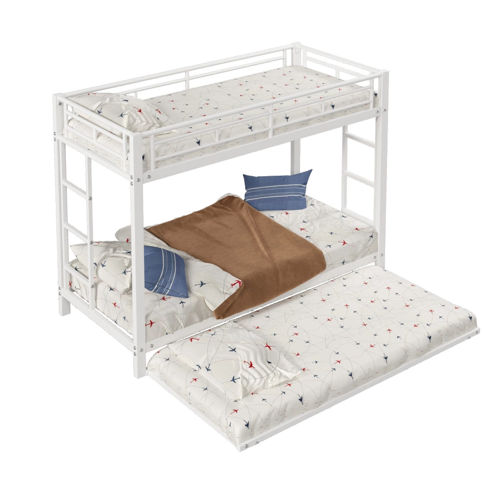 Letto a castello 90x200 cm in metallo con letto estraibile
