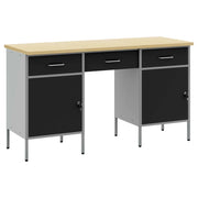 Mobile da lavoro 3 pcs Nero Legno ingegnerizzato e acciaio 3321374