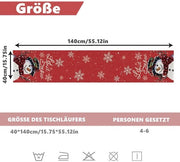 Tavolo di Natale - Tappeto di Neve - Tovaglia per Tavolo - Decorazione per Tavolo - 40 x 140 cm - Tovaglia di Lino di Alta Qualità - Sostenibile e Riciclabile