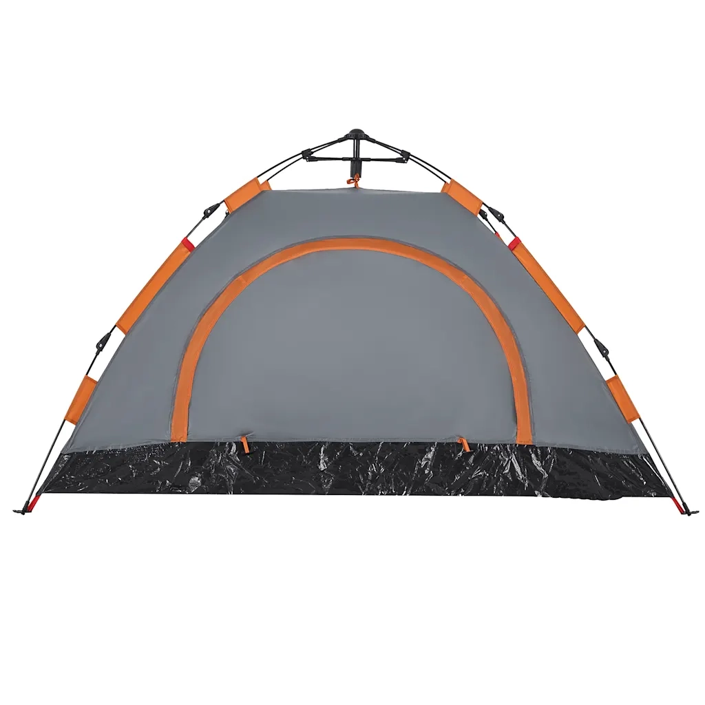 Tenda Campeggio 2 Persone Grigio e Arancione a Rilascio Rapido