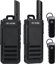 Radiocomunicazione a due vie PMR446 con cuffia tipo C VOX portatile Radiocomunicazioni a due vie per campeggio e viaggi in auto - nero - 2 pezzi