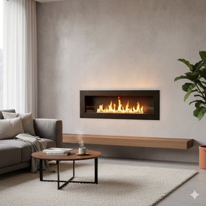 Camino a Bioetanolo da Parete 120x15x41 cm Siena 120 Nero