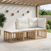 Set di divani da esterno con cuscino 3 pcs Naturale Poliestere 3437442