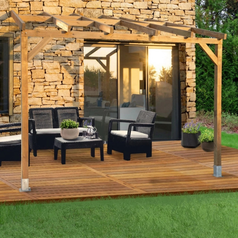 Tetto Couv'TerrasseÂ® in Legno 3x3m - Senza tetto
