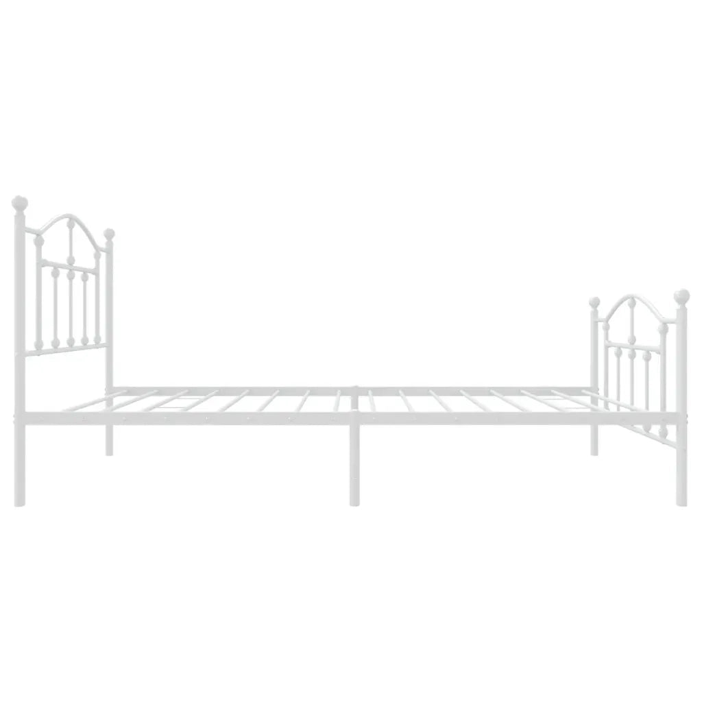 Giroletto con Testiera e Pediera-Struttura Letto Metallo Bianco 80x200 cm 719118