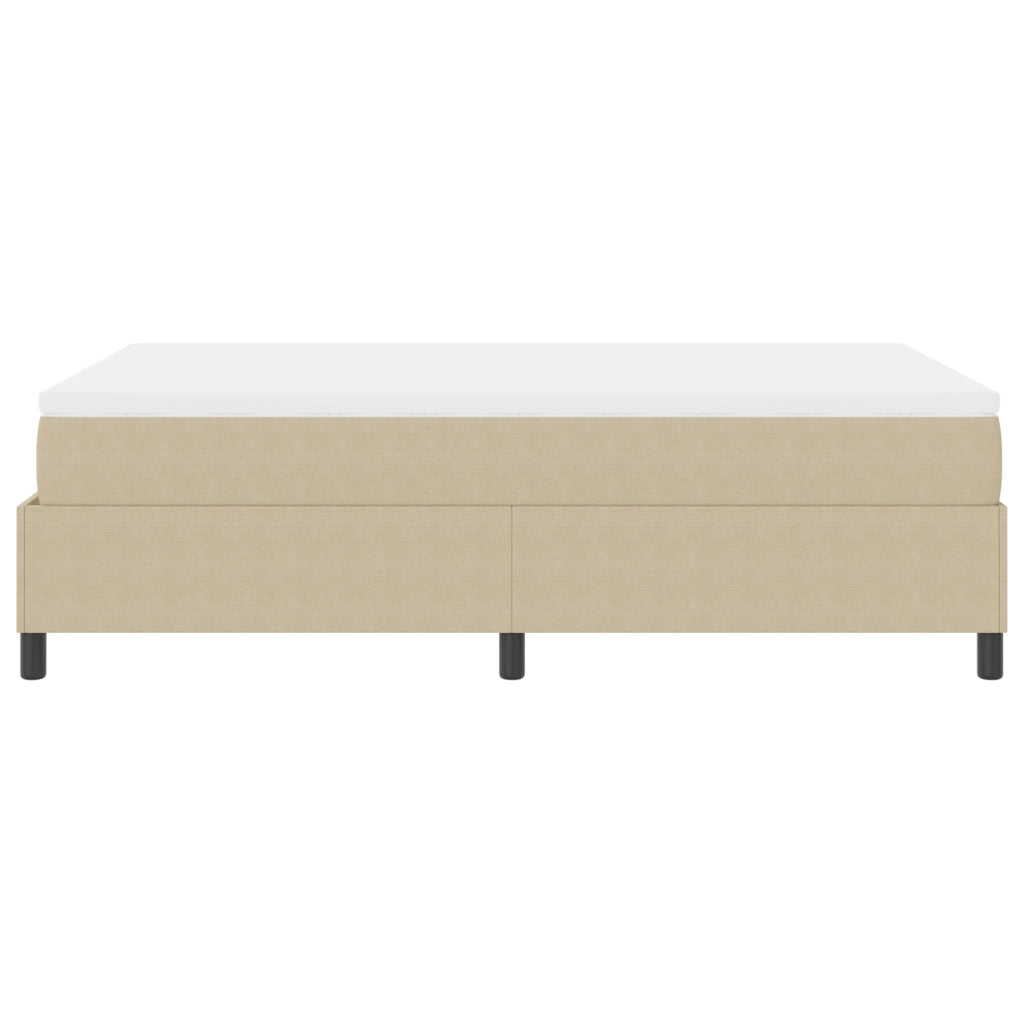 Box Spring Bed con Materasso Verde Chiaro Grigio Piccolo Doppio Tessuto Corduroy
