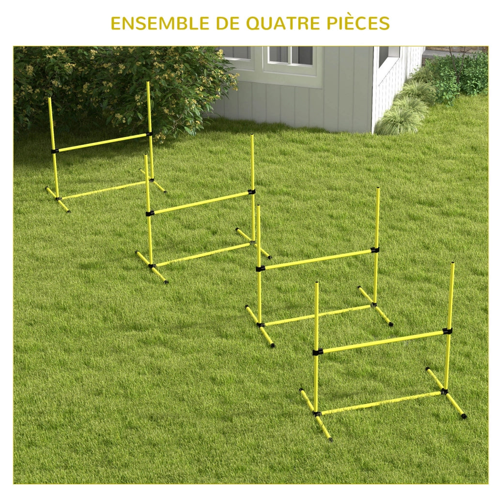 Set 4 ostacoli agility per cani con sistema di fissaggio e sacco ¨C zephmum ¨C nero