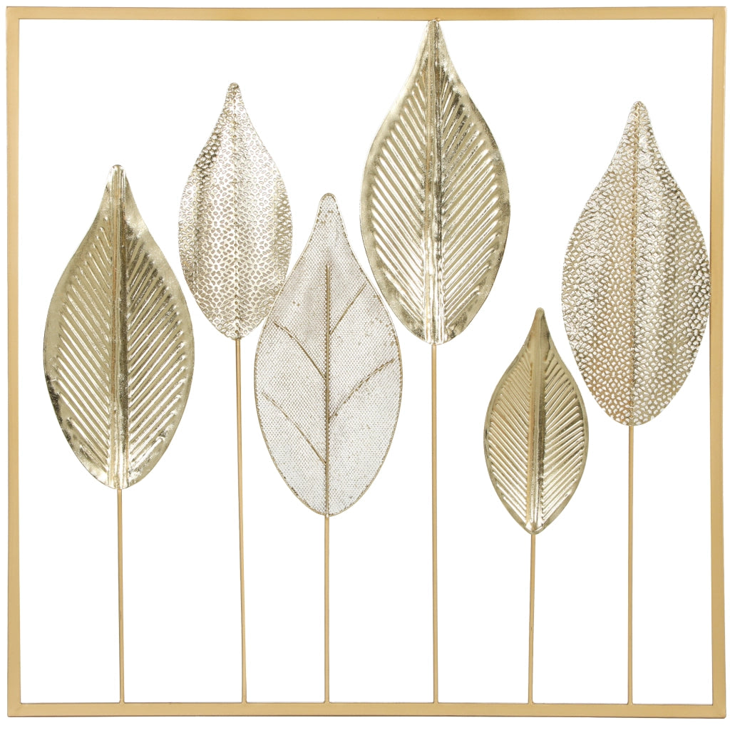 Decorazione murale foglia metallo moderno ¨C zephmum ¨C dorato 70x70 cm
