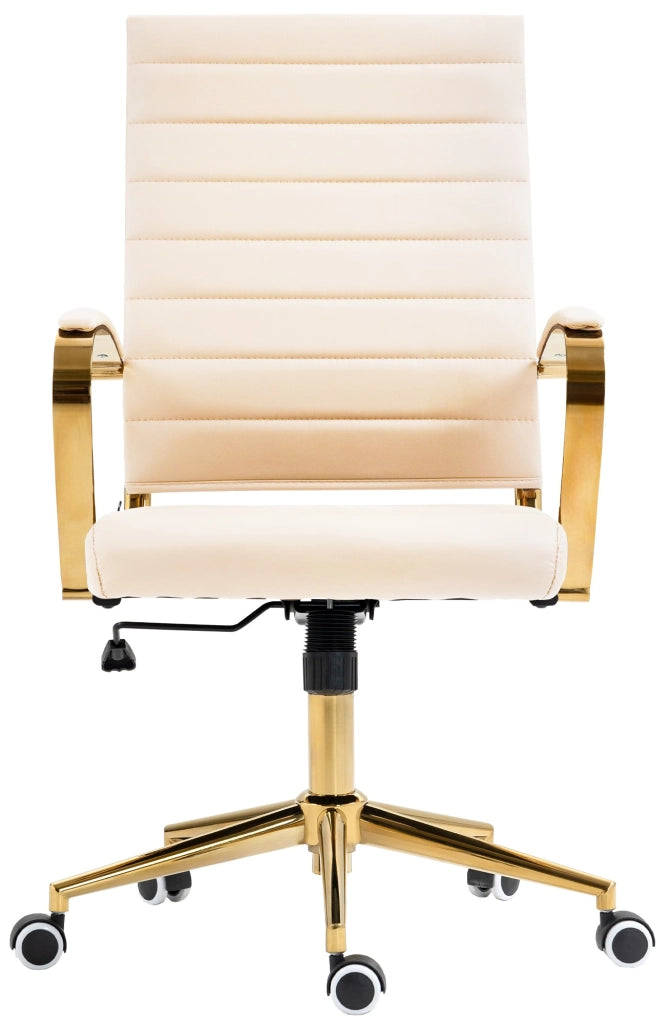 Sedia da ufficio in similpelle Havanna crema