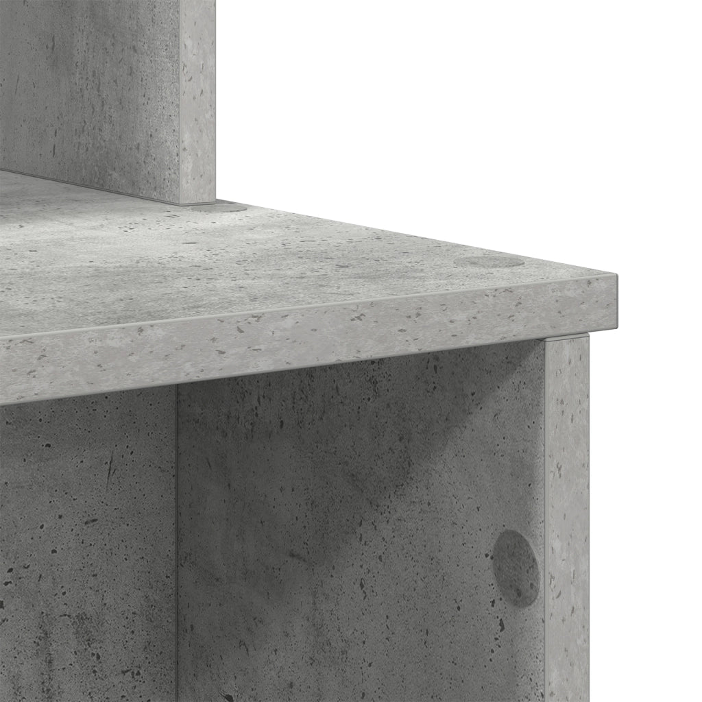 Scrivania con Storage Grigio Cemento 120,5x44x88,5 cm Legno Ingegnerizzato