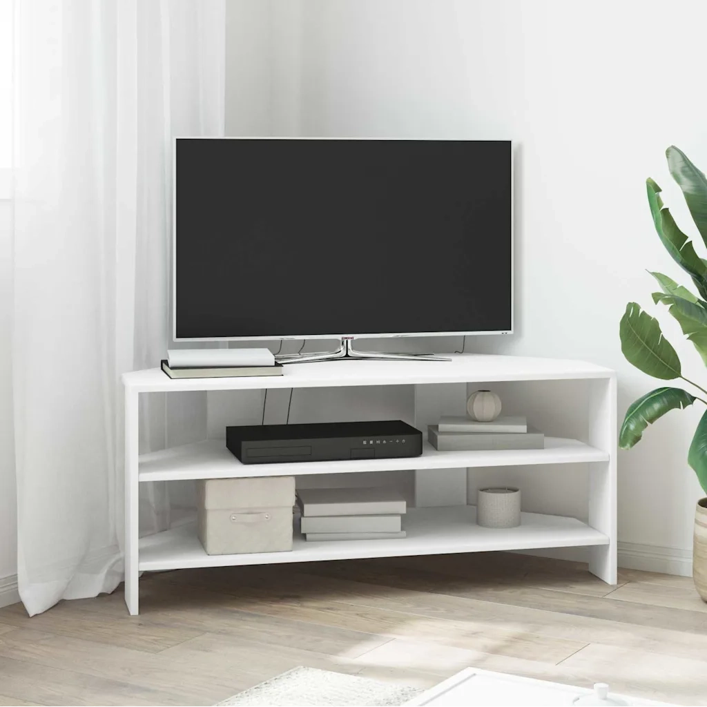 MobileTVAngolare Bianco 102x40,5x45cm Legno multistrato 889765