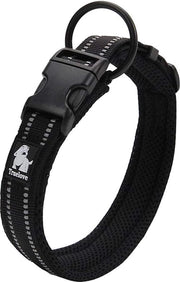 Halsband di addestramento per cani TLC5011 Accessori premium riflettenti realizzati con Duraflex cinture in nylon per cani in nero Cinture in nylon di alta qualità senza fune di base per halsband di addestramento
