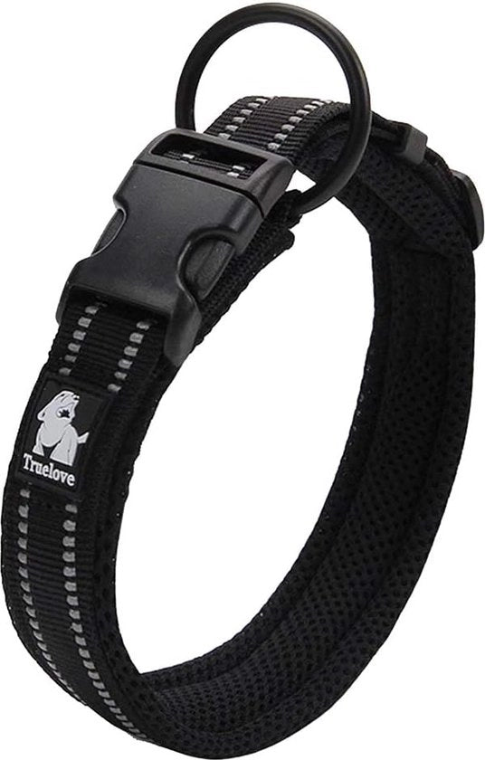 Halsband di addestramento per cani TLC5011 Accessori premium riflettenti realizzati con Duraflex cinture in nylon per cani in nero Cinture in nylon di alta qualità senza fune di base per halsband di addestramento