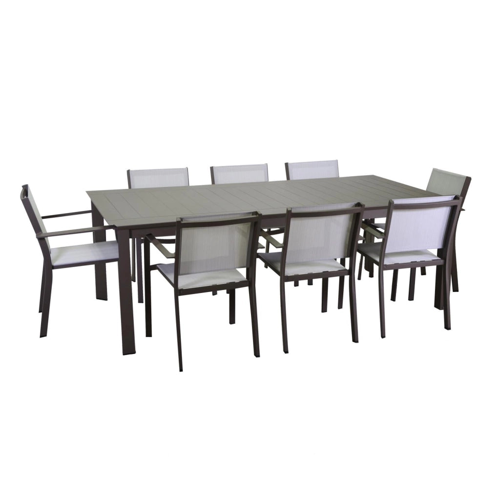 Tavolo Allungabile da Giardino 220/330x110xh76 cm in Alluminio El Paso Marrone