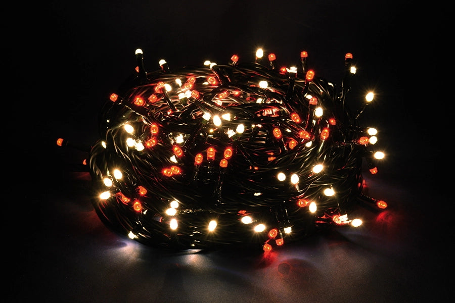 Luci di Natale Led a Luce Calda Fredda Bianca da Esterno Interno Addobbi Albero Numero Led: 180, Temperatura di colore: Luce Calda/Rossa