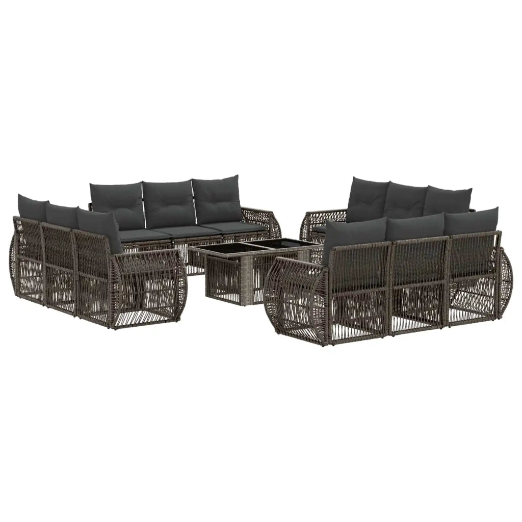 Set Divano da Giardino 13 pz Grigio e Grigio Scuro polyrattan 3436919