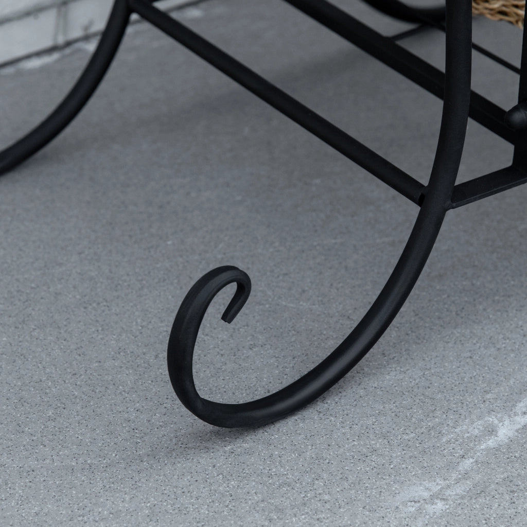 Fioriera 4 Ripiani in Metallo ¨C Zephmum ¨C Nero 45x24.5x80 cm