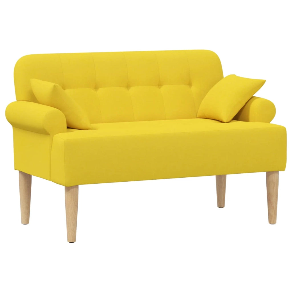 Loveseat con bottoni imbottiti Giallo Chiaro 120 x 65 x 79 cm 42041818