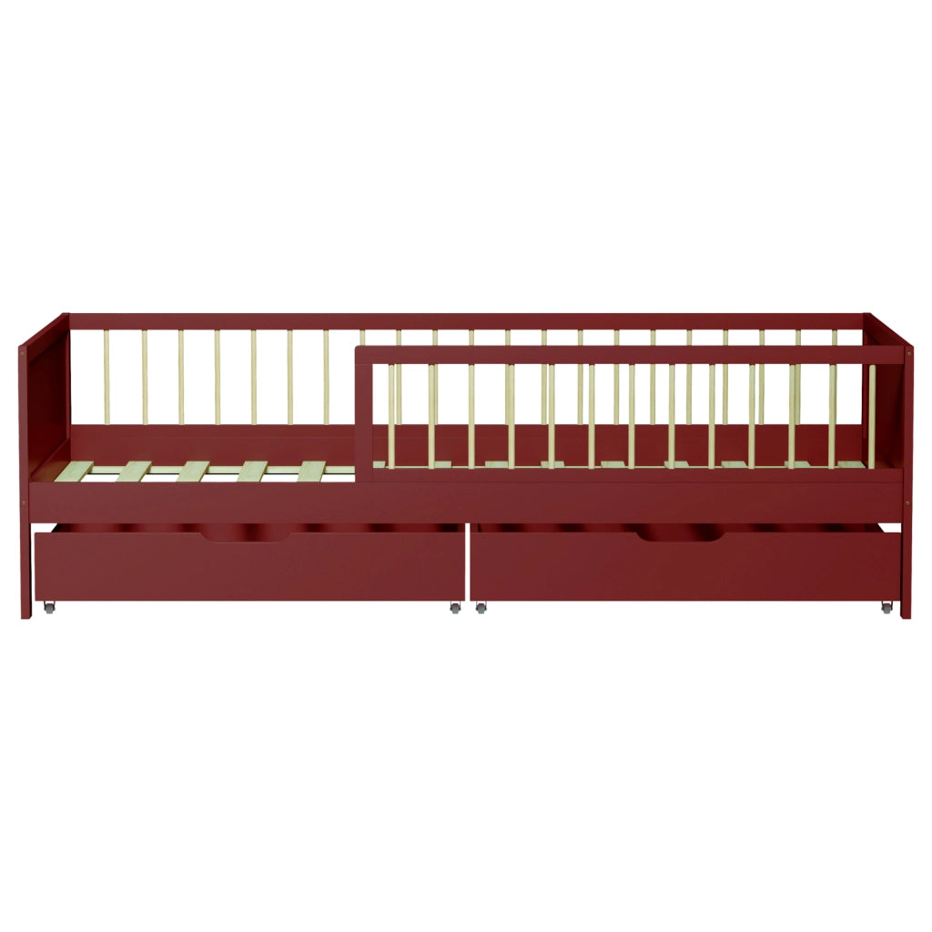 Letto per bambini 190x90cm in terracotta con cassetti ADAM