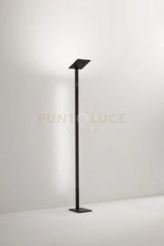 Piantana in metallo colore nero Quadra Interruttore touch on/off, CCT e dimmer sullo stelo LED 24W + 10W CCT 3000K 4000K 6000K CRI?80 220-240V 50/60Hz 2160Lm + 900Lm