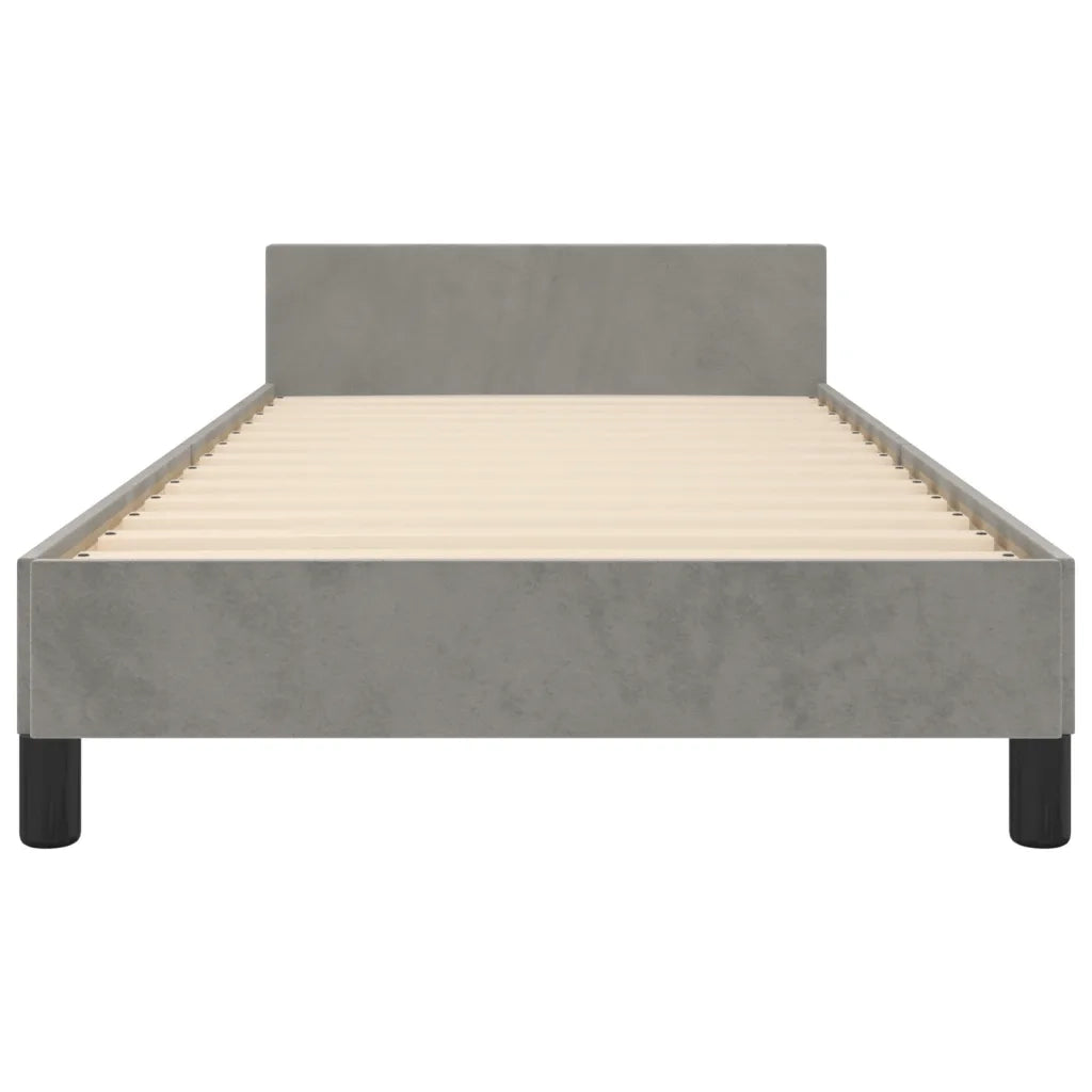 Giroletto senza Materasso-Struttura Letto Grigio Chiaro 90x190 cm Velluto 158520