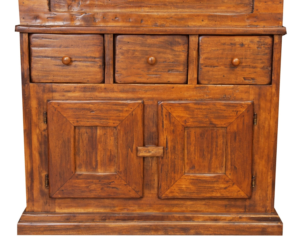 Biscottini Madia in legno massello di tiglio finitura noce L81xPR45xH92 cm. Made in Italy