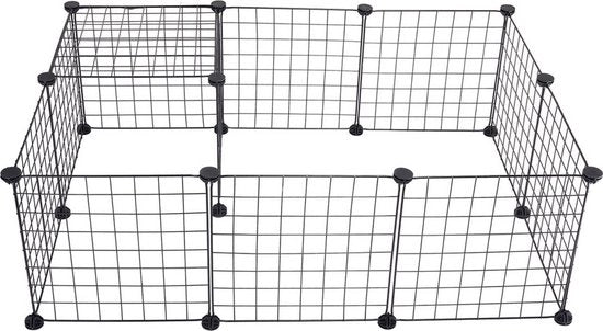 Recinzione per conigli - stile e funzionalità - protettiva e robusta - plastica e metallo - design moderno - nero