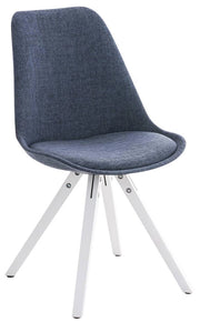 Sedia Pegleg Square in tessuto blu,bianco