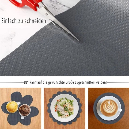 Copertura per piano cucina, gomme non adesive EVA con piatti per tavolo da cucina impermeabili e resistenti all'acqua per cassetti e copertura per cassetti (Grigio, 60x500cm)