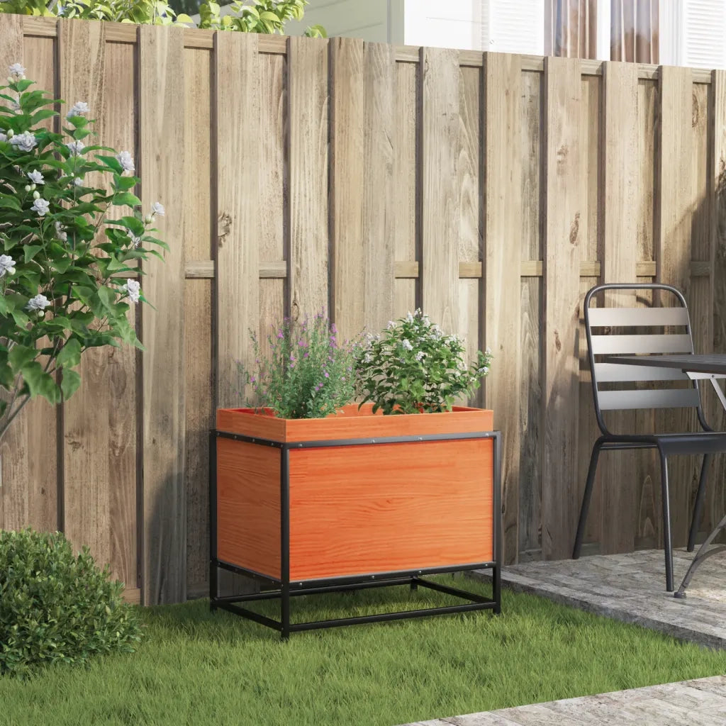 Fioriera Giardino Marrone Cera 60x50x40 cm Legno Massello Pino 847025